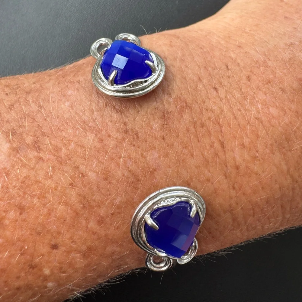 Kendra Scott Andy Silver & Blue Cuff Bracelet